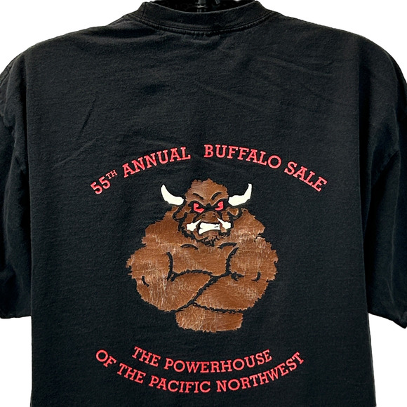 Manheim Seattle Buffalo Sale T Shirt Mens 2XL XXL Black Short Sleeve Graphic Tee - Picture 1 of 11